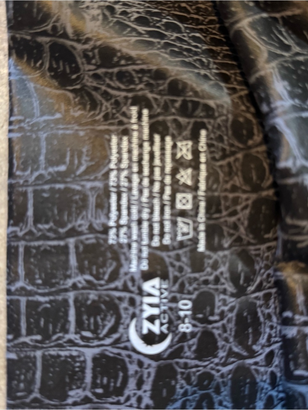 ZYIA Black Faux Croc High-Shine Leggings - Picture 3 of 3